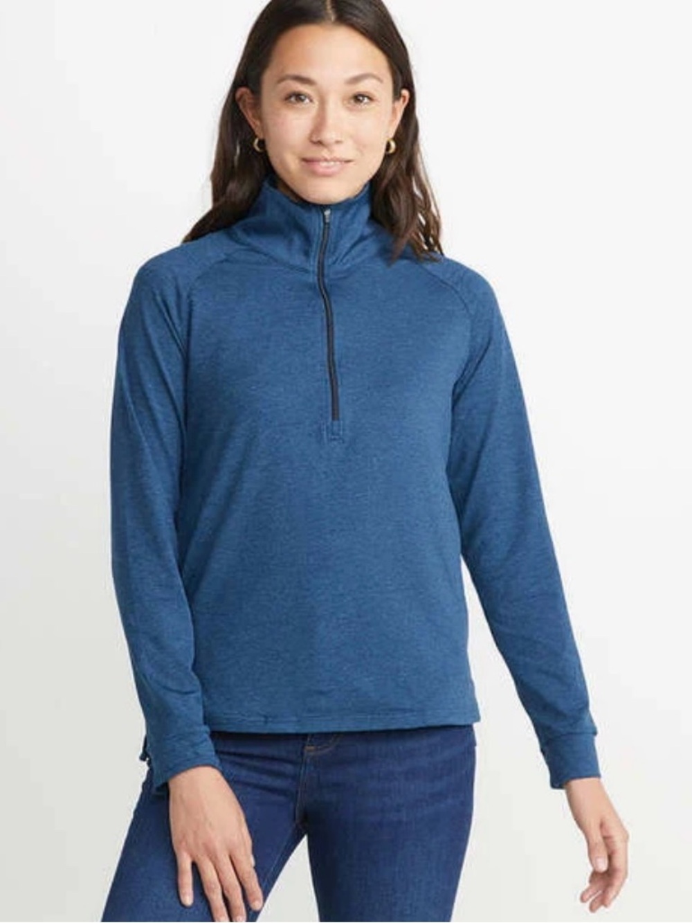 Women’s Marine Layer Heather Navy Half-Zip Pullover